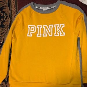 Victoria Secret Pink yellow and gray hoodie